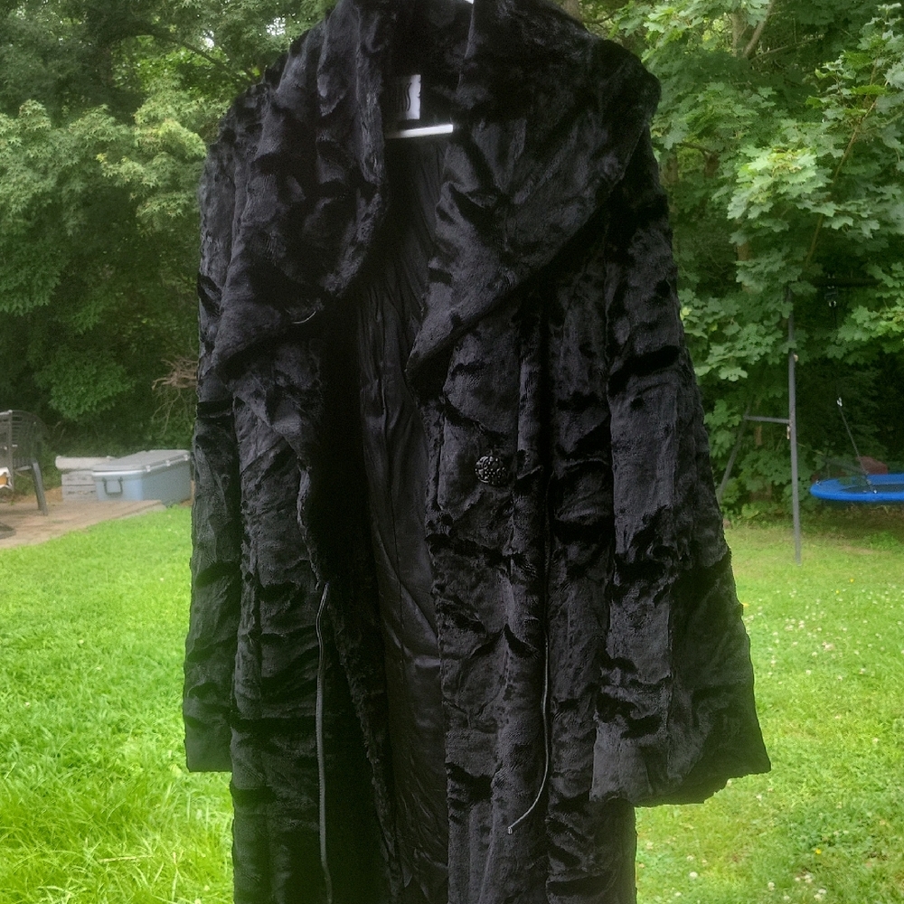 Bill Blass Charcoal Faux Fur Jacket